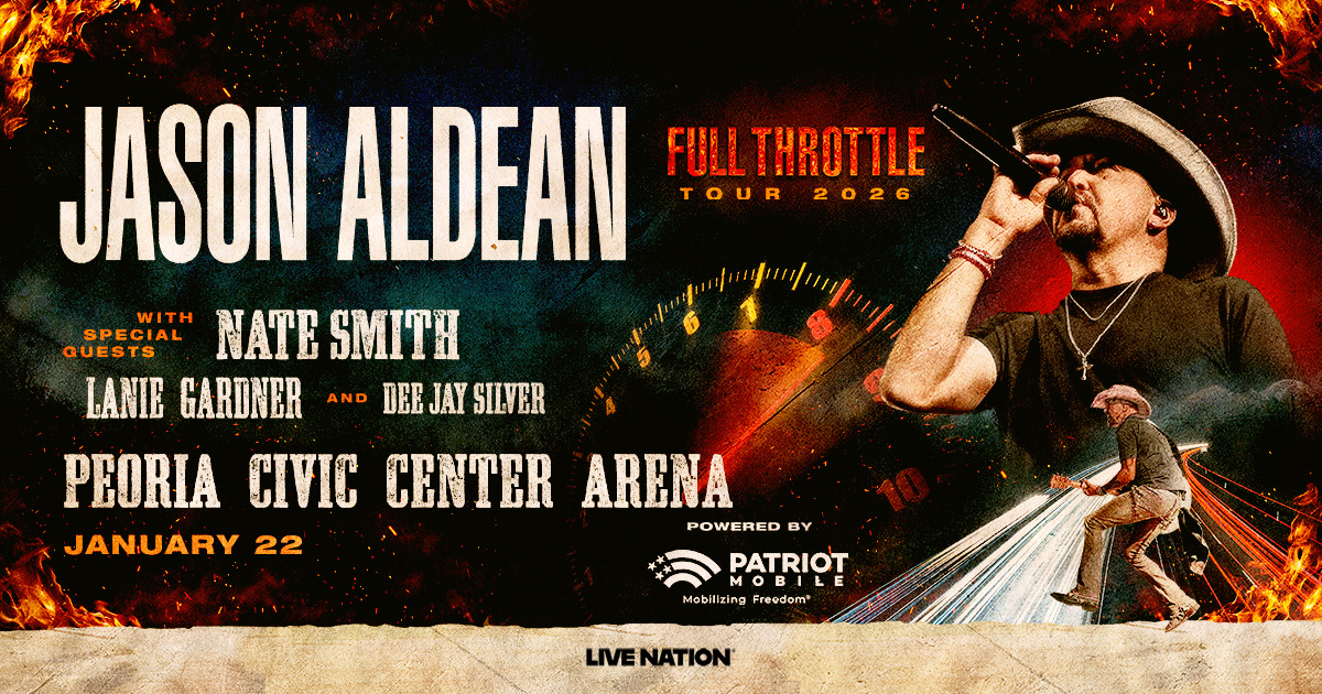Win a pair of tickets to see Country Music Superstar Jason Aldean at the Peoria Civic Center!